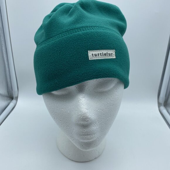 Turtlefur Green Beanie Hat Knit Stocking Cap Winter Polyester - Picture 2 of 9